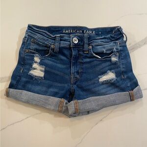 American Eagle Navy Blue Super Stretch Jean Shorts